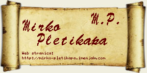 Mirko Pletikapa vizit kartica